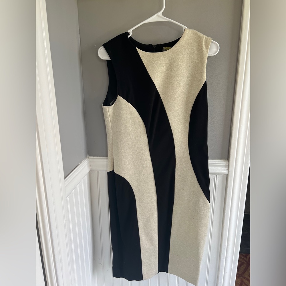Elegant Black and Cream Dress
